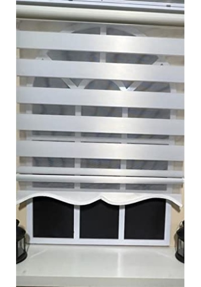 Storburada Zebra Stor Perde Beyaz Etek Dilimli Stb-400-v01 Çok Renkli
