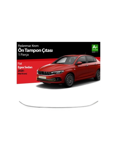 S-Dizayn  Fiat Egea Sedan Krom Ön Tampon Çıtası 2020 Üzeri (Mat Krom)