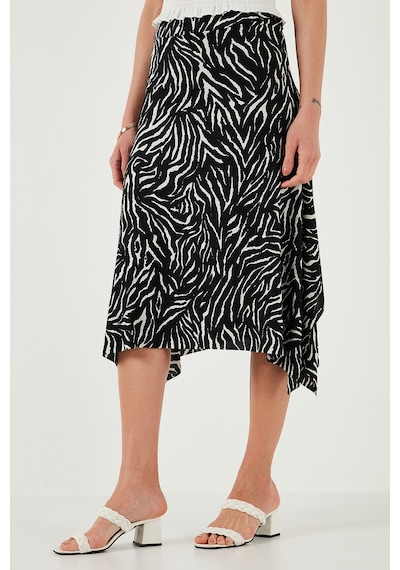 Lela Desenli Volanlı Midi Boy Bayan Etek 5869010 Zebra