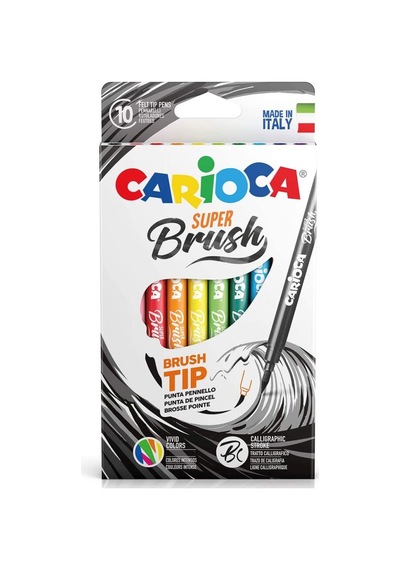 Keçeli Boya Süper Brush Fırça Uçlu 10'lu 42937 Siyah