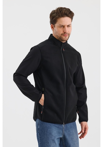 Alexandergardi Alexandergardı Dik Yaka Fermuarlı Astarsız İçi Polar Su İtici Softshell Kumaş Mont E24-mnt-02 001