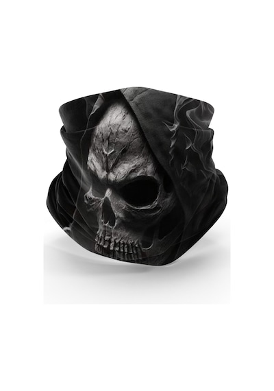 Bebo Store 200624-2 Extreme Spor Motorsiklet Özel Desenli Buff Boyunluk Bandana Balaklava Gri - Siyah