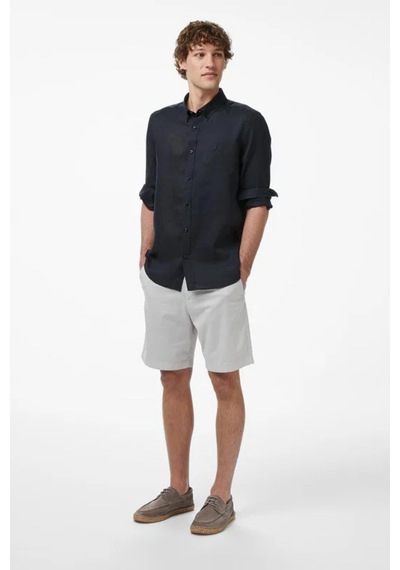 Nautica Erkek Siyah Regular Fit Keten Gömlek-15329