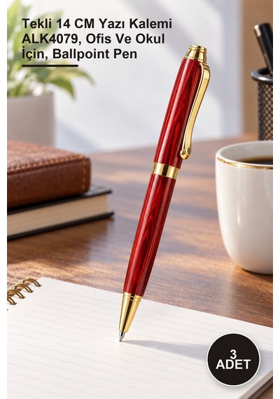 3 Adet Tükenmez Kalem Tekli 14 Cm Yazı Kalemi Alk4079, Ofis Ve Okul İçin, Ballpoint Pen 1