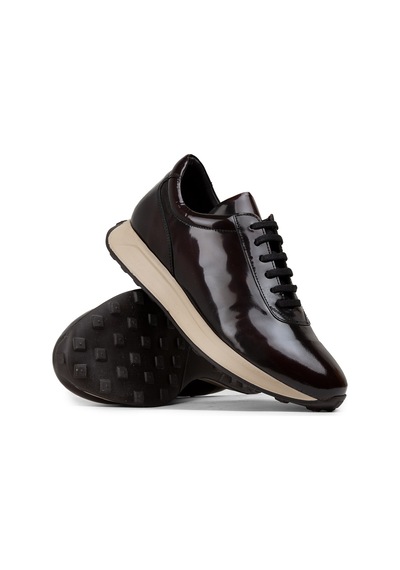 Deery Hakiki Deri Bordo Erkek Sneaker Ayakkabı - 01983Mbrde01 Bordo