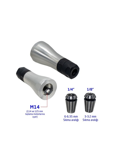 Manpa Mp21-30 Mini Collet Er Taşlama Motoru İçin Tutucu Adaptör