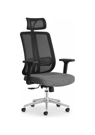 Upstyle Poyraz Başlıklı Fileli Ergonomik Çalışma Koltuğu Siyah Krom Koltuk 66 125 65 Cm