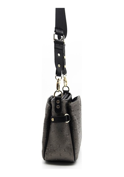 Çapraz Çanta Kadın Silver Polo 884-37674 Çapraz Bayan Çantası M46 Platin-mat Siyah Platin - Siyah