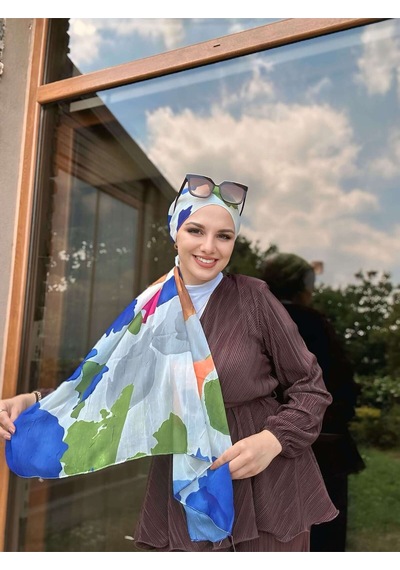Moda Kaşmir Palet Desen Bambu Eşarp Turuncu