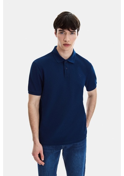 Backandbond Lacivert Regular Fit Örme Polo Yaka Tişört