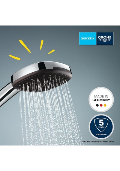 Grohe Vitalio Comfort 110 El Duşu, 2 Akışlı Yağmur & Jet , Smartswitch, 110mm Kare Duş Başlığı, Düşmeye Day Çok Renkli