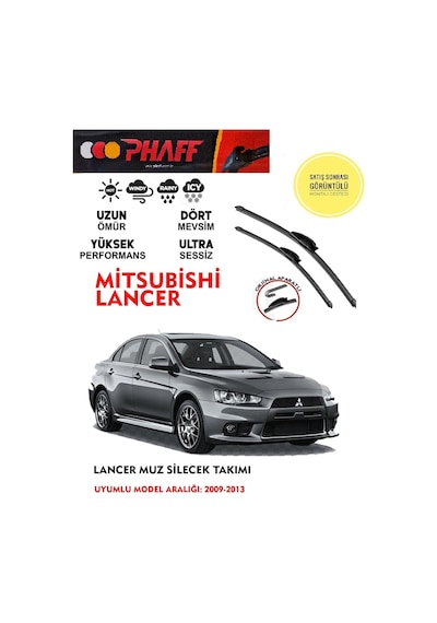 Mitsubishi Lancer Ön Muz Silecek Takımı 2010 Model Araca Özel Aparat