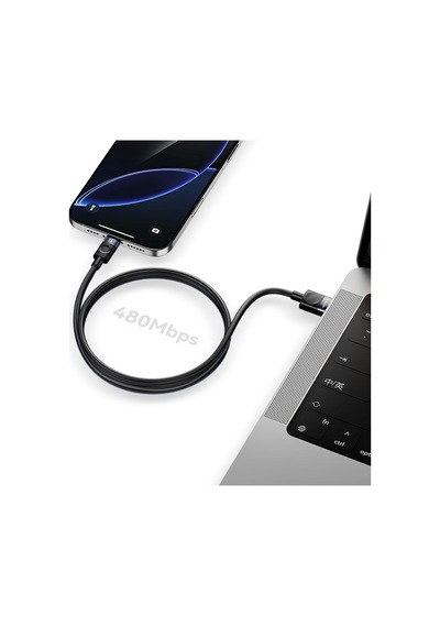 Recci Rs50l Usb-a To Lightning Örgü Tasarımlı Hızlı Şarj Özellikli Data Ve Şarj Kablosu 1m Siyah