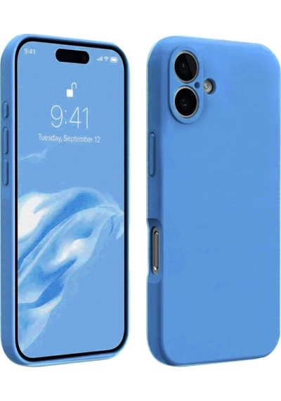 Apple, Uyumlu iPhone 16 Kılıf First Silikon - Mavi