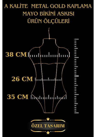 Mayo Askısı Metal Gold Vücut Şekilli Bikini İç Çamaşır Askısı Diğer