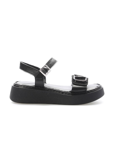 Fast Step Hakiki Deri Kadın Klasik Sandalet 621za1149 Siyah