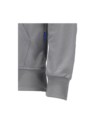 Erkek Standart Fit Kapüşonlu Kabartma Baskılı Gri Sweatshirt 001