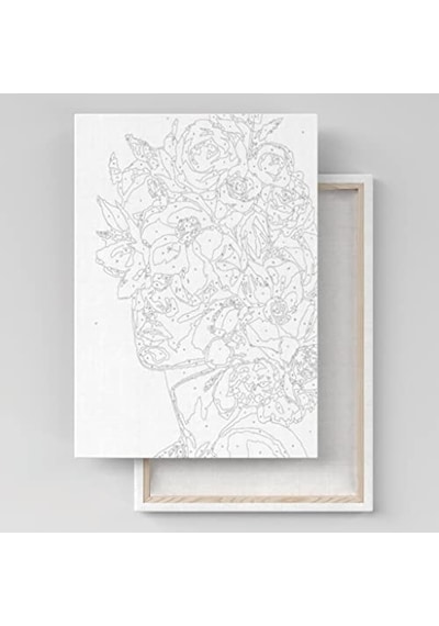 Sayılarla Boyama Tuval Seti Fırça Boya Dahil Çıtalı 40x50 Cm - Aynadaki Kadın