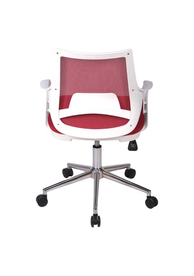 Ofisbazaar Buya Beyaz Fileli Çalışma Koltuğu Ergonomik Şef Ve Toplantı Koltuğu Kırmızı Kırmızı