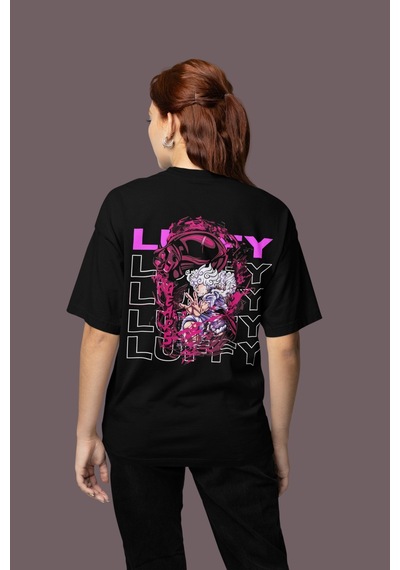 Sevbano Tasarım Monkey D. Luffy Sırt Baskılı Unisex Oversize One Piece Ti Siyah Sevbano Tasarım Monkey D. Luffy Sırt Baskılı Unisex Oversize One Piece Ti Siyah