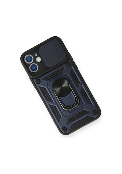 Apple iPhone Uyumlu  12 Uyumlu Kılıf Pars Lens Yüzüklü Silikon - Lacivert