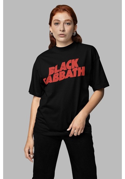 Sevbano Black Sabbath Heaven And Hell Yazılı Unisex Oversize Müzik Grubu Siyah