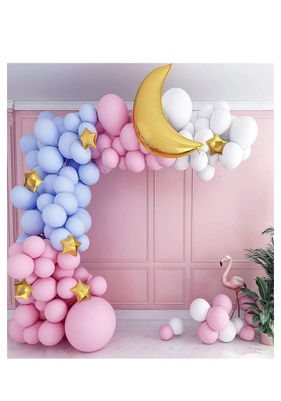 8 Ad Gold Altın Ay Yıldız Folyo Balon Seti Baby Shower Cinsiyet Doğum Günü Parti Ay Yıldız Balon Süs Altın
