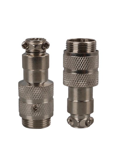 Ayt Mayk Gx16-2 Pinli Metal Erkek Konnektör Jack Soket M16 16mm Çap Vida Dişli