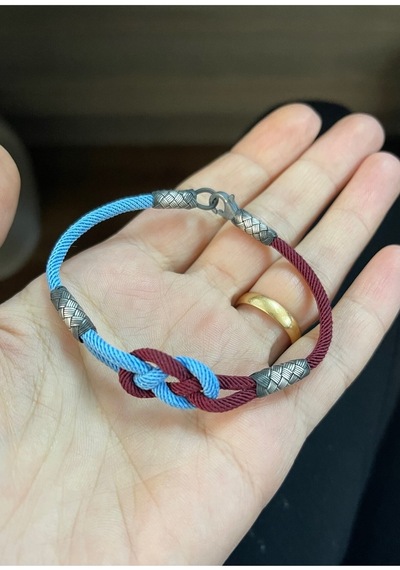 Kazzaze Bordo Mavi Sonsuzluk Gümüş Kazaziye Trabzon Spor Taraftar Bilekliği