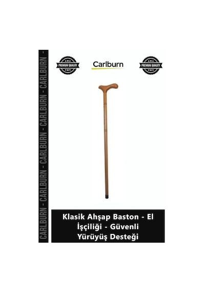 Özel Üretim Kaliteli Sağlam Şık Kaymaz Klasik Ahşap Baston El İşçiliği Güvenli Yürüyüş Desteği