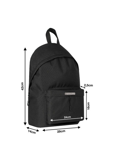 Rakerplus Siyah 42x29x14 Cm Unisex Klasik Sırt Okul Çantası Siyah