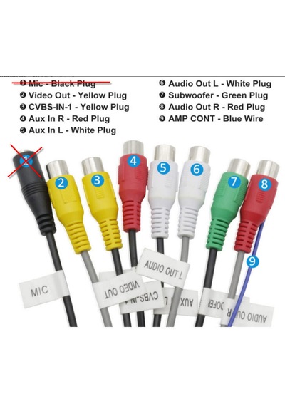 Mikrofon Girişsiz Android Multimedya Double Teypler İle Uyumlu 20 Pin Amfi Rca Kablo Demeti Diğer