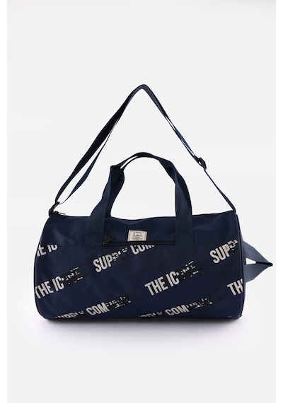 İcone Bag Unisex Spor Çanta Silindir Model, Baskılı, Ön Ve İç Cepli, Yan Saplı, Ayarlanabilir Omuz Askılı Lacivert
