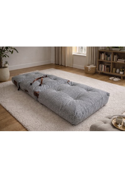 Viscolog Comfy Yeni Nesil Bohem Tekli Koltuk,yataklı Katlanır Berjer,yer Yatağı, Modüler Yapı 75x75cm 85cm gri