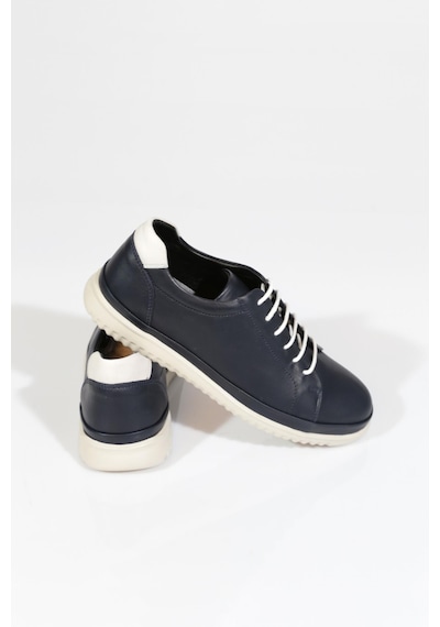Dgn 9144 Erkek Düz Taban Sneaker Ayakkabi Lacivert Kırık Beyaz