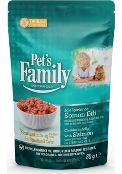 Pet's Family Kısırlaştırılmış Somonlu Yetişkin Kedi Maması 85 G