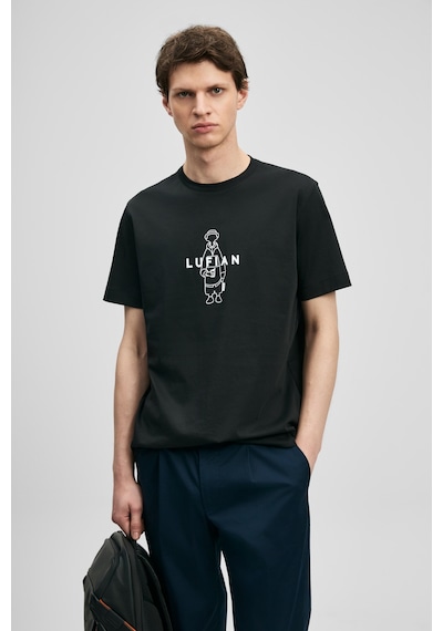 Lufian Sımbad Modern Grafik T- Shirt Siyah Siyah 111020307100100 Siyah
