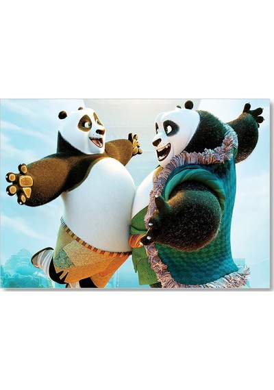 Cakasepetim Kungfu Panda Usta Ve Çırak Ahşap Mdf Tablo