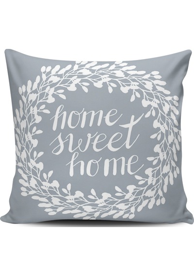 Kırlent Dünyası Home Sweet Home Dijital Baskılı Kırlent Kılıfı (486334019)