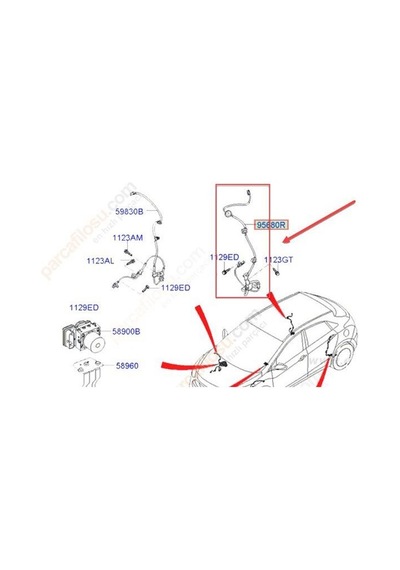 Hyundai İ30 Arka Sağ Abs Kablosu 2011-2016 59930a6350 Mga33426 1.6, 1.6 Gdı, 1.6 Crdı