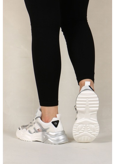 Hammer Jack Riga Z 101-21430-z Kadın Sneaker Spor Ayakkabı Beyaz - Gümüş