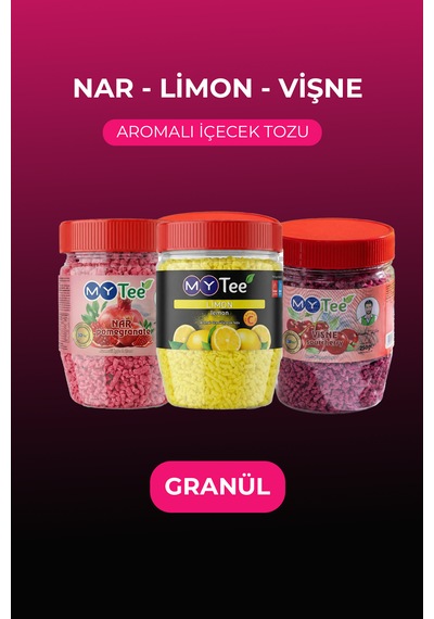 Mytee 3'lü Limon - Nar - Vişne Aromalı Granül İçecek Tozu 3 X 250gr 750 G