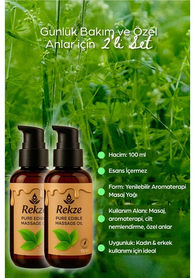 Natural Masaj Yağı 100 Ml 2 Li Set Doğal, Aromaterapi Etkili Ve Cilt Besleyici Bakım Yağı - 744666009