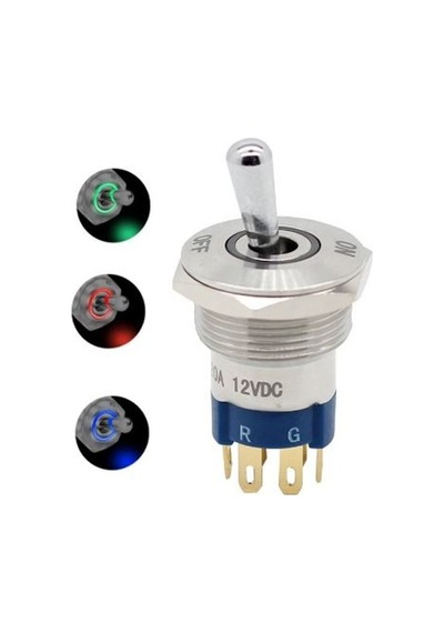 19mm IP67 Rgb Led Işıklı Metal Toggle Anahtar