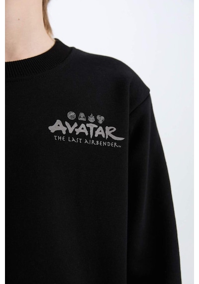 DeFacto Erkek Çocuk Avatar the Last Airbender Bisiklet Yaka İçi Yumuşak Tüylü Sweatshirt D6742A824WNBK81