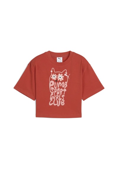 Puma Graphics Short Length Tee Iı Kırmızı Kız Çocuk T-shirt & Polo