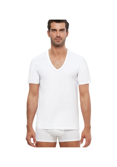 Kom Enrico V Yaka 2'li Fanila T-shirt