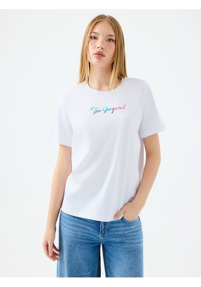 LOFT Regular Fit Kadın Tshirt K.kol Lf2039154 Q1.v1 Beyaz