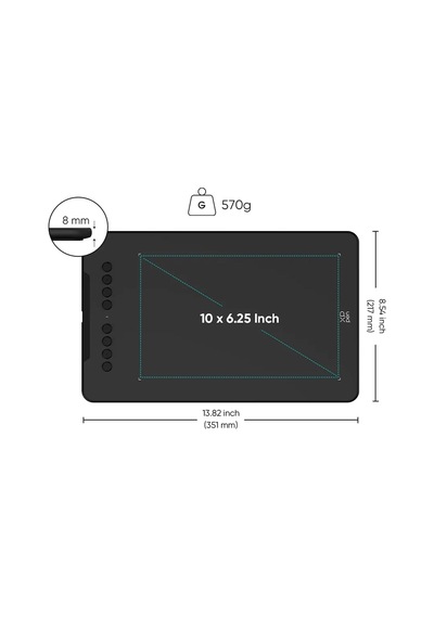 Deco01 V3 Grafik Tablet 16k 8 Kısayol Siyah