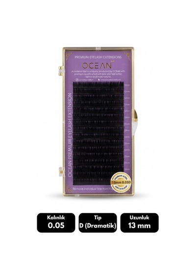 Ocean 0.05d Dramatik Kıvrım 13 Mm Soft Eyelash Doğal İpek Kirpik 16'lı